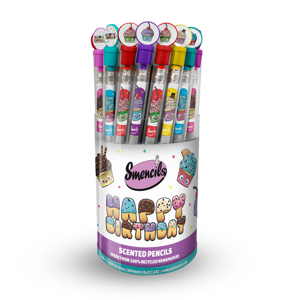 NEW SMENCILS GOURMET SCENTED PENCILS 5 DIFFERENT 100% RECYCLED NEWSPAPER 